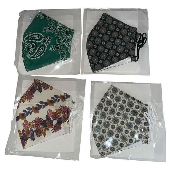4 Tory‎ Burch Printed Two Layer Adjustable Face Mask New Limited Print - Picture 1 of 7